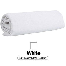 Zxiixz White Linen Needlework Fabric, (59In x 19In) Large Size Linen Fabric Cloth Embroidery Linen Fabric Cross Stitch Aida Cloth for Making Garment Craft Upholstery Flower Pot Decoration