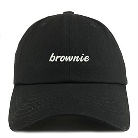 Trendy Apparel Shop Brownie Embroidered Low Profile Soft Cotton Dad Hat Cap - Black