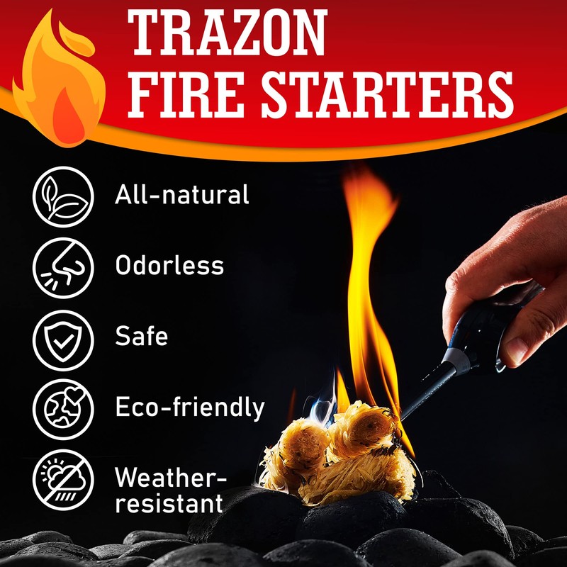 All Natural Wood Fire Starters: Fireplace Camping Charcoal Starter Grill