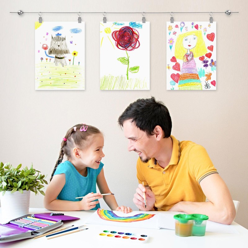 UFURMATE Kids Artwork Hanging Wire Kit, 2 Set Picture Hanging