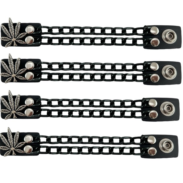 Funk Plus Motorcycle Vest Extenders Double Black Chain Regular Snap