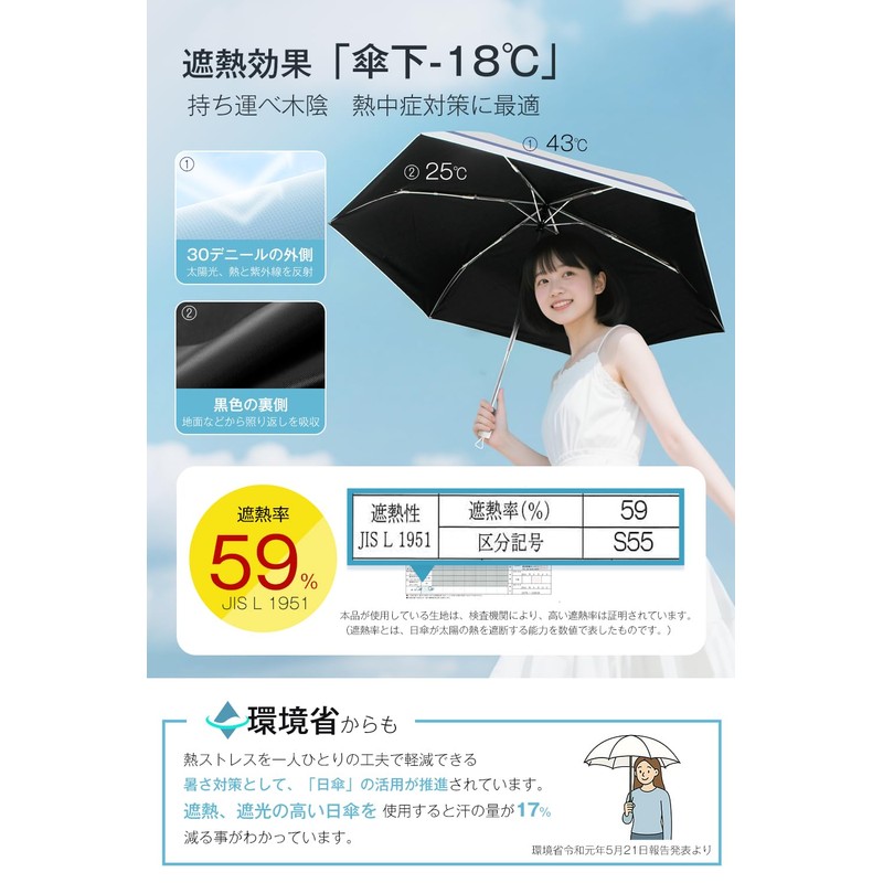 JIS Certified 100% UV Protection & Complete Light Blocking: Parasol,