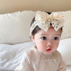 Baby Girl Headbands, Baby Flower Elastic Headband, Bow Lace, Soft Hairband, Butterfly Knot Satin Ribbon, Hair Accessories, Baby Gifts for Newborns (Multicoloured Bow-B)