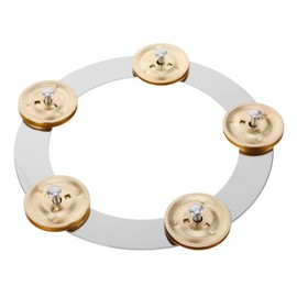 SUPVOX Cymbal Ching Ring Tambourine Stainless Steel Percussion Instrument for Enhanced Rhythm Control Unique Hihat Design for Bands and Musical Settings