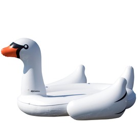 SWIMLINE ORIGINAL 19671 Double Inflatable Swan Pool Float Floatie Ride-On Lounge W/ Stable Legs Wings Large Rideable Blow Up Summer Beach Swimming Party Lounge Big Raft Tube Decoration
