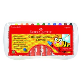 Faber-Castell Faber Castell 12 Count Beeswax Crayons in Storage Case Non Toxic Vibrant Colors