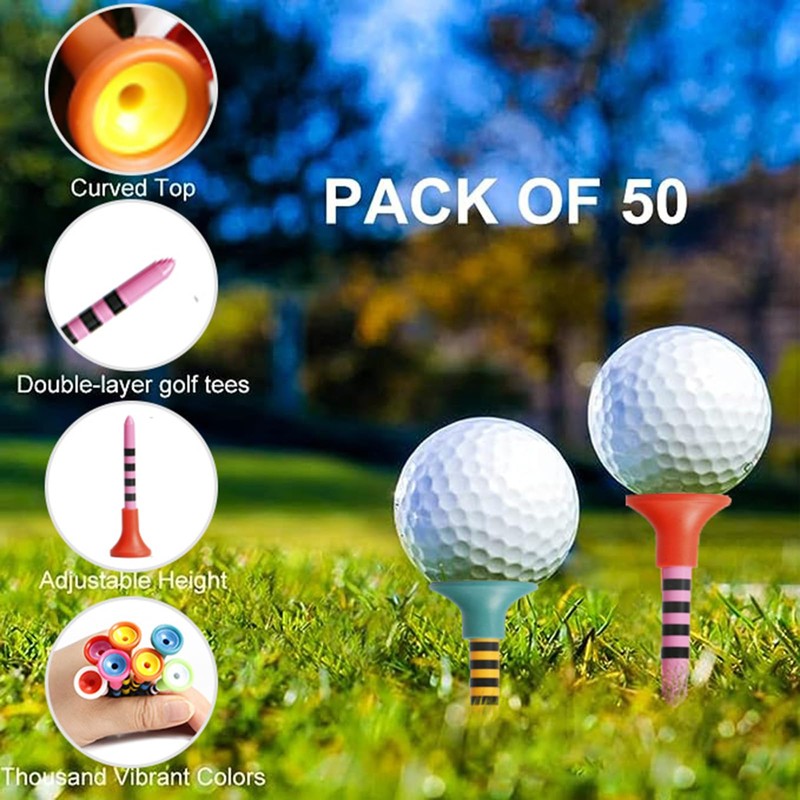 KALUROIL Pack of 50 Plastic Golf Tees 83 mm (3-1/4