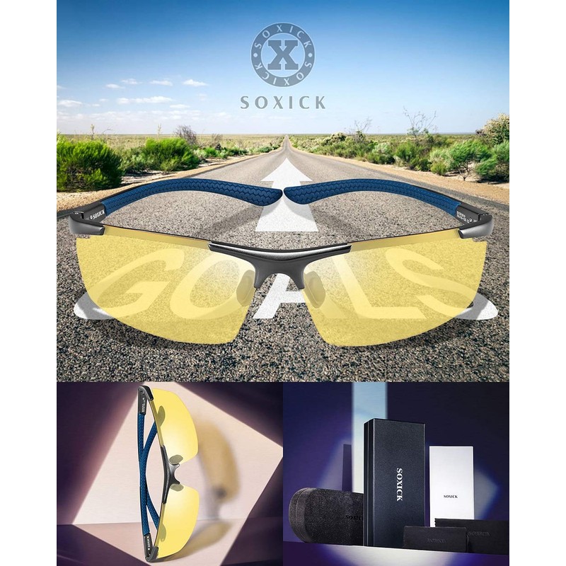Sports Sunglasses, Polarized Lenses, Yellow, Driving, Night Fishing, Night Driving,
