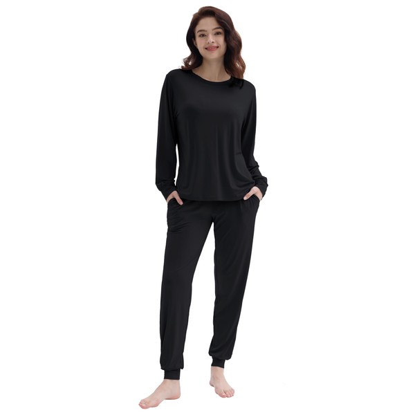 Amorbella Pyjamas for Women Bamboo Pajamas Set Jersey knit Pjs