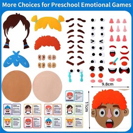 CHENGLI Children's Early Learning Emotions Interactive Play Felt Toy Toddlers Kids Sensory Play Tactile Emotions Face Feelings Felt Toy Reusable for Children Educational Felt Toy