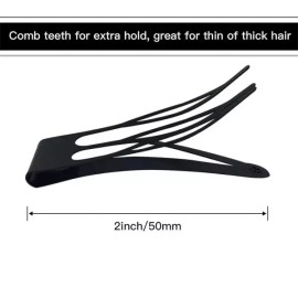 더블 그립 헤어 클립 메탈 스냅 여성용 5/10개 블랙 바레트 스타일링 빗 액세서리 [Black-5pcs] Double Grip Hair Clip Metal Snap Women's 5/10pcs Black Barrette Styling Comb Accessory [Black-5pcs]