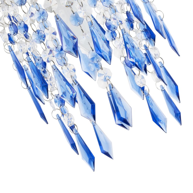 Modern Waterfall Design Easy Fit Pendant Shade with Clear/Midnight Blue