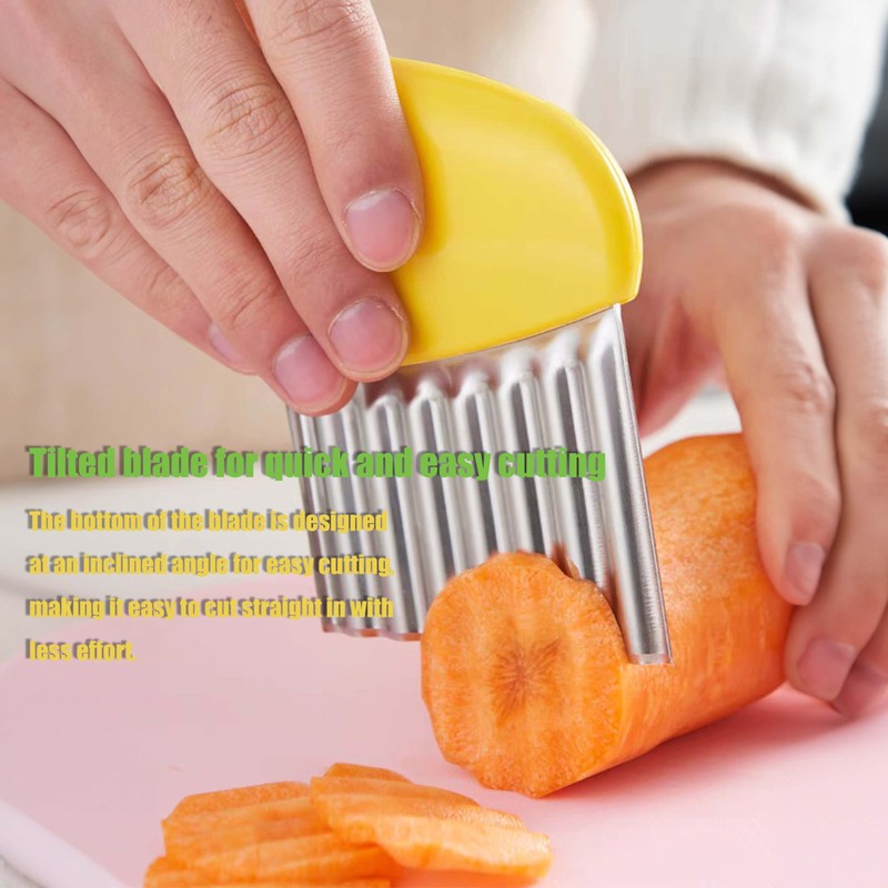 woshilaoDS 4 Pcs Crinkle Cutter, French Fry Potato Slicer Cutter,