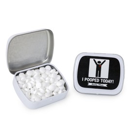 I Pooped Today Mints – Silly Poop Gift – Gifts for Any Occasion – Funny Mint Tins - Stocking Stuffers for Friends – Wintergreen Breath Mints – Constipation Relief – Happy Poop