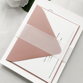 Vellum Belly Band for 5x7 Wedding Invitation, Pack of 100 Vellum Strips, 1.5x11 inches, Vellum Wedding Invitation