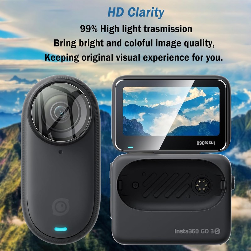 Natbok 2 Pack Compatible with Insta360 GO 3S Screen Protector