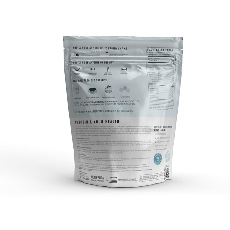 Mons Pura Vanilla Whey Protein: 25g Protein, Complete Amino Acid