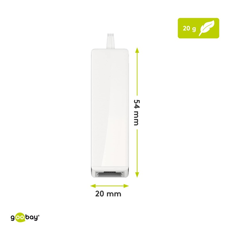Goobay 66255 USB-C RJ45 Adapter, White