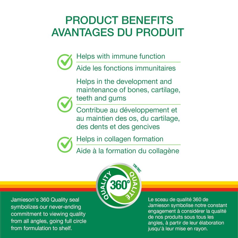 Jamieson Vitamin C Orange 500mg 120 Tablets