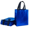 WRAPAHOLIC 12 Pack Reusable Blue Gift Bag with Handles -