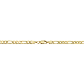 Kooljewelry 14k Yellow Gold Filled Solid Figaro Link Necklace (4.35 mm, 30 inch)