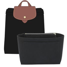 Doxo Backpack Organzier Insert Compatible with Longchamp Le Pliage Bag and More (9" L x 3.2" W x 6.7" H, Black)