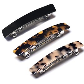 Pinzas para El Cabello para Mujer, Estilo Francés, Pequeñas, de Acetato, Antideslizantes, Paquete de 3.