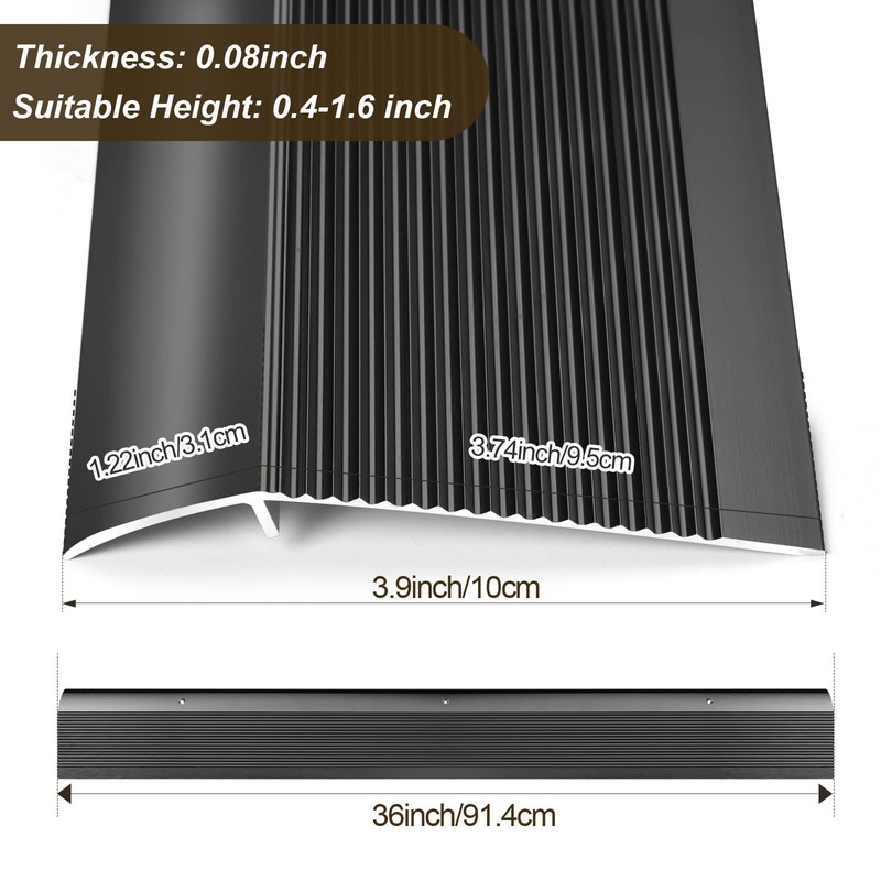 Heneymo 3 Pack Aluminum Floor Transition Strip, Door Thresholds Bridge