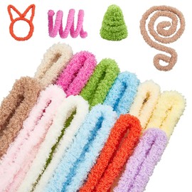 CRASPIRE 12 Colors 39.37inx15mm Extra Thick pipes Cleaners for Crafts Soft Fuzzy Flurry Chenille Stems Chunky Jumbo Coral Fleece Fur Colorful Handmade DIY Arts Projects Plush Animal Creative Fun Decor