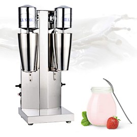 Milkshake Maker,Electric Stand Drink Mixer Commercial Double Head Milk Shake Cocktail Mixer Machine Stainless Steel 110V 180W 18000RMP