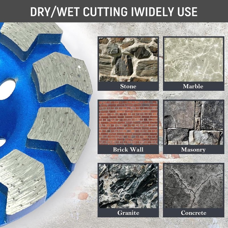 2Pcs Diamond Concrete Grinding Cup Wheels 100mm 4" Set, Fits