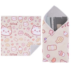 Walking Way Self-Adhesive Magic Cloth Makeup Bag, Portable Protective Cosmetic Pouch, Camera Lens Wrap, Stylish Travel Organizer for Beauty Essentials, Travel, Gifts & Daily Use (Kitty, 21.65 inch)