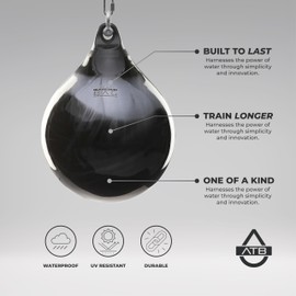 Aqua Training 75 lb. Punching Bag, 15" Water Filled Teardrop Shape for Boxers of All Skill Levels, Vinyl Construction, Ceiling Mount or Stand Compatible, UV Resistant, GS x Mexico – 2020136433