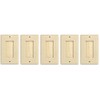 RiteAV - Single Gang Wall Plate with Brush Bristles - Ivory [Now Fits Larger Cables] - 5 Pack
