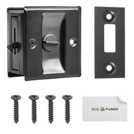Eco-Fused Pocket Sliding Door Lock - Privacy Door Pull with Lock - Reversible - Compatible with Most Doors - Easy Grip - Doors with Thickness 1-3/8” (3.49 cm)