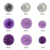 Purple Silver Birthday Party-Decorations Paper-Flowers - 14pcs Happy Banner Lavender