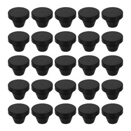 uxcell 25Pcs Snug Plugs, Rubber Hole Plugs Round Soft Flexible Stopper Fit 8mm (0.31 Inch) Hole Dia., Waterproof Silicone Plug for Round Holes Sealing Kitchen Furniture, Black