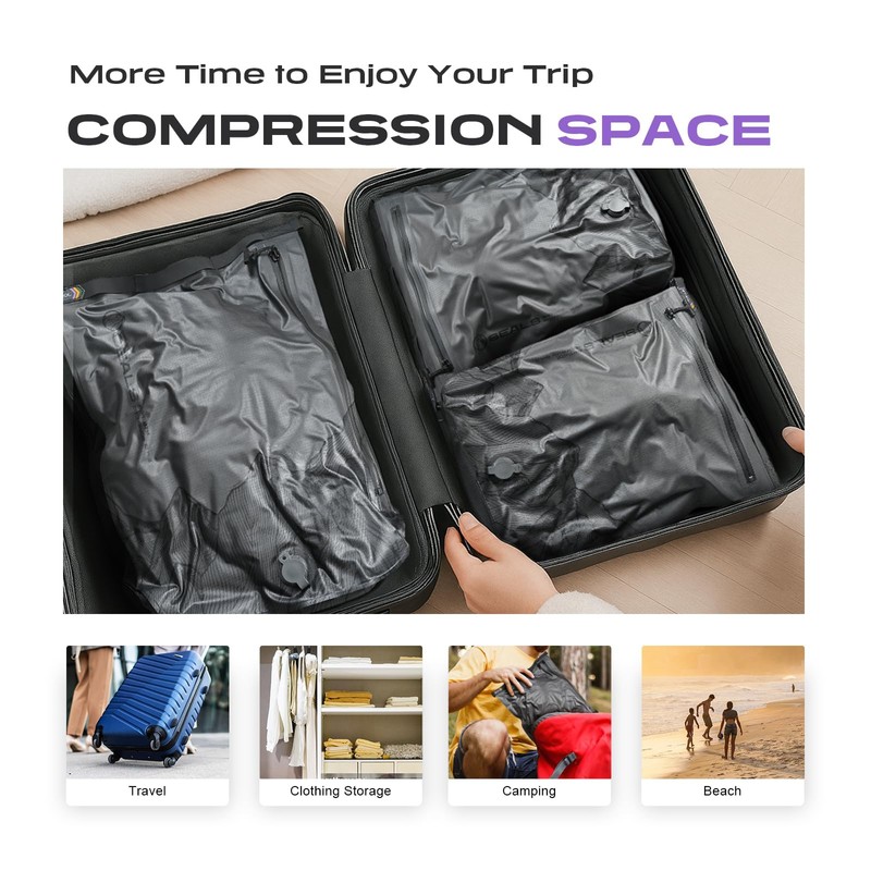 Vacuum Storage Bags for Travel, 1 Pack 70D Nylon Reusable
