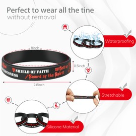 xiheer 30 Pcs Armor of God Bracelets Silicone Wristband, Ephesians 6:10-18 Armor of God Decorations