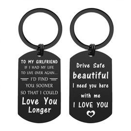 ENGZHI Drive Safe Keychain for Girlfriend - Birthday Gifts for Girlfriend - Anniversary for Her, Valentines Day