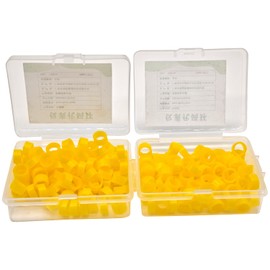 HOYIKI 200pcs Dental Color Code Rings, 6mm Silicone Non-Toxic Orthodontic Rings Accessory, Autoclavable Instrument Identification System for Dental Clinics (Yellow, S)