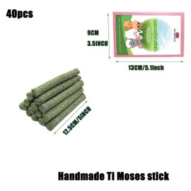 Rabbit Chew Toys 40pcs Timothy Hay Sticks About 14oz/400g Hamster Molar Snacks Handmade are Perfect Food Accessories for Bunny Guinea Pigs Rats Chinchillas Gerbils (40pcs Timothy Hay Sticks)