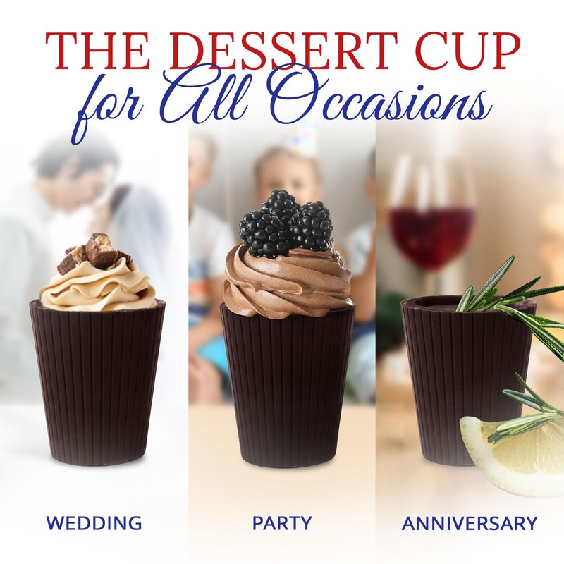 Lang’s Chocolates Dark Chocolate Dessert Cups – 64 Count Box