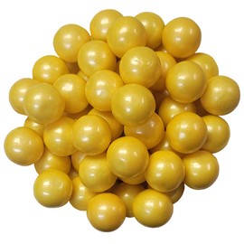 Naturejam 1 Inch Pearl Yellow Gumballs -2 Pounds Round Shiney Gum Balls For Candy Buffets & Parties