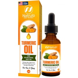 Natrulo Suero De Cúrcuma Para Rostro Y Cuerpo - Aceite De Cúrcuma 100% Natural Para Aclarar La Piel Y Eliminar Manchas Oscuras - Limpia La Piel Combate El Acné Unifica El Tono Y Cura Las Cic