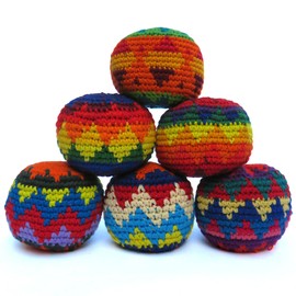Siesta Hacky Sack Ball - Footbag - Haggysack - Hackisack Balls - Chop Bags - Kick Balls - Juggling Balls (Set of 6)