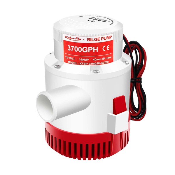 KOLERFLO 3700GPH Boat Bilge Pump,12V Submersible Bilge Pump with 1-1/2"