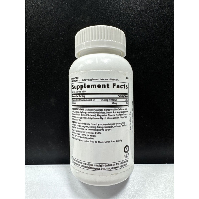 GNC ⭐️ ✨GNC Vitamin D-3 125 mcg 5000 IU 180