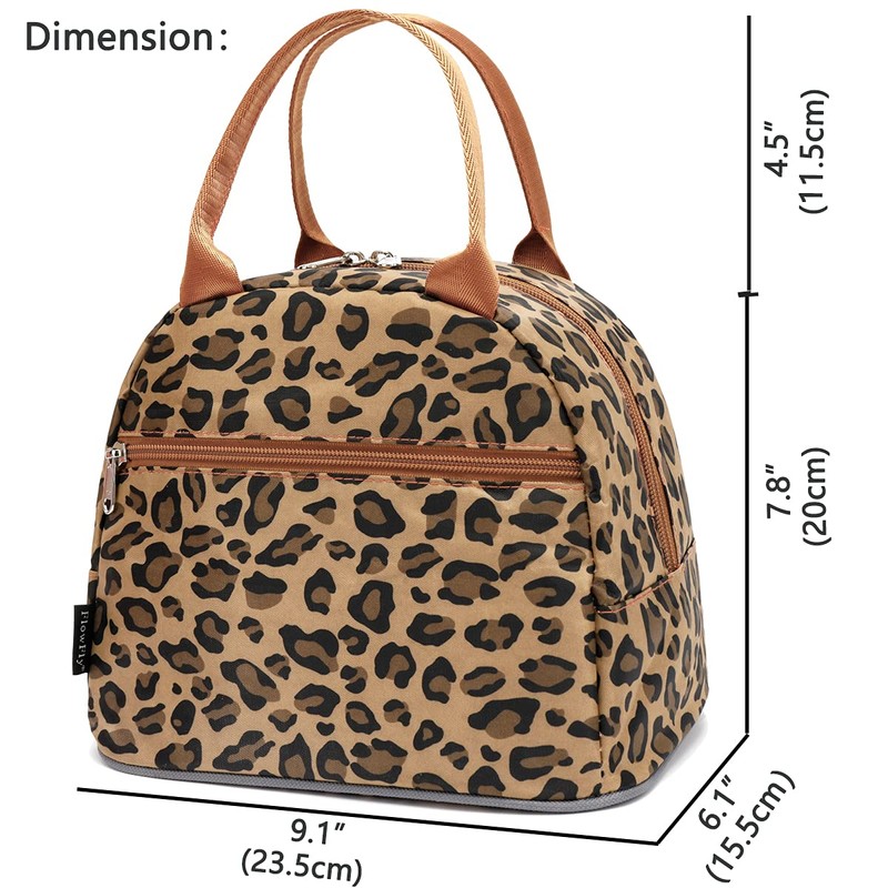 FlowFly Leopard Insulated Lunch Cooler Bag - Tote Organizer for