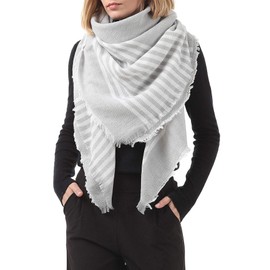 Womens Blanket Scarf for Women Classic Plaid Scarf Soft Tartan Wrap Shawl Scarves Light Grey